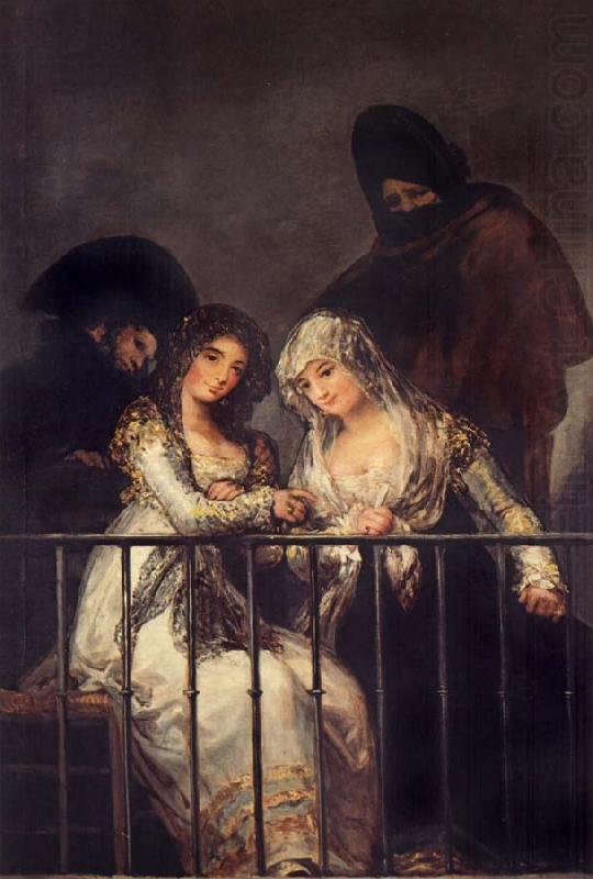 Majas on a Balcony, Francisco de goya y Lucientes